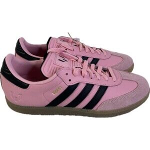 Adidas Samba Messi Sneaker Shoes Pink / Black Stripe 9.5 mens / 11 women. NEW!